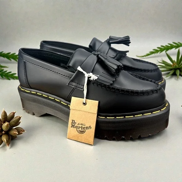 Dr. Martens Adrian Quad Black Platform Loafers Women's 10 Men's 9 New - Picture 2 of 8